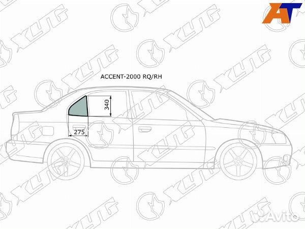 Стекло форточки hyundai accent