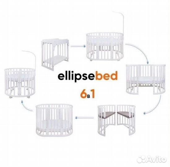 Ellipsebed Детская кроватка трансформер 6 в 1