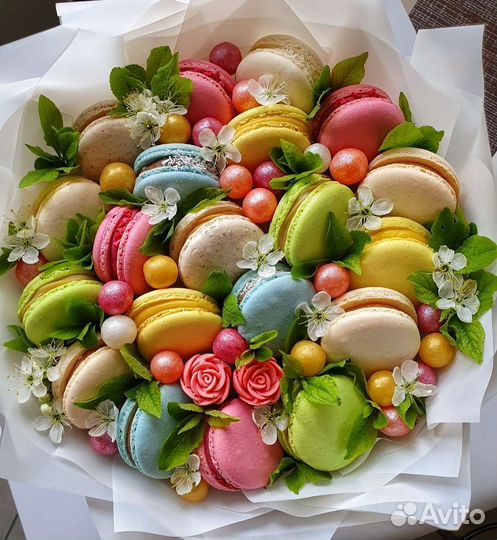 Макаронс Макарун Съедобные сладкие букеты