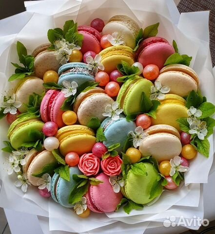 Макаронс Макарун Съедобные сладкие букеты