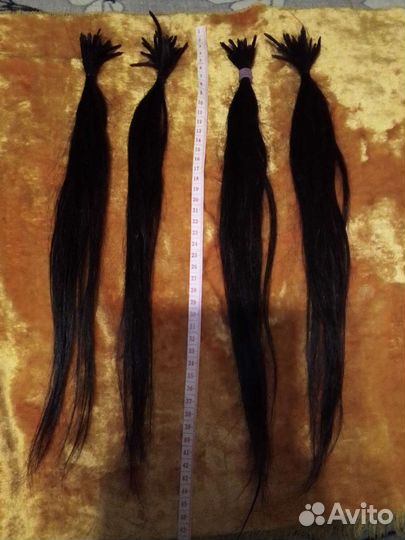 Волосы чёрные для наращивания натур. бу ц. за все