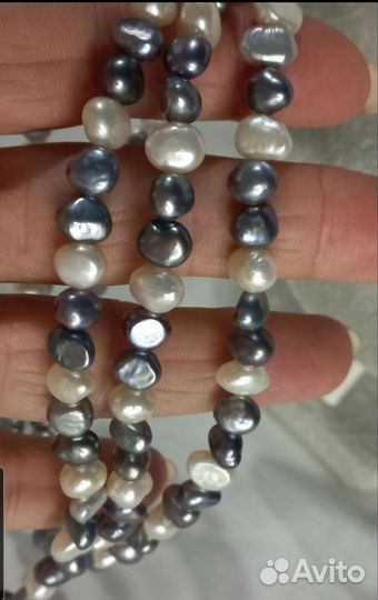 Ожерелье природный барочный жемчуг винтаж,серьги