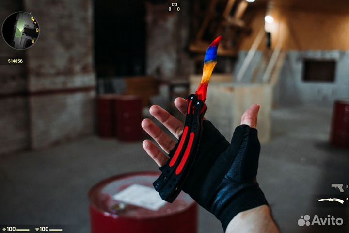 Деревянный нож бабочка Мраморный Градиент