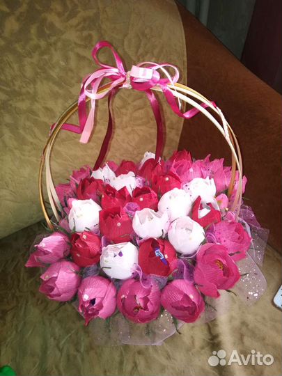 Цветы с конфетами подарки