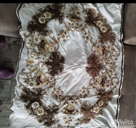 Скатерть вышивка винтаж гобелен холст лён