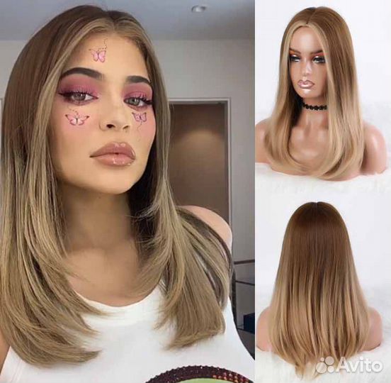 Новый натуральный парик волос коричневый блонд