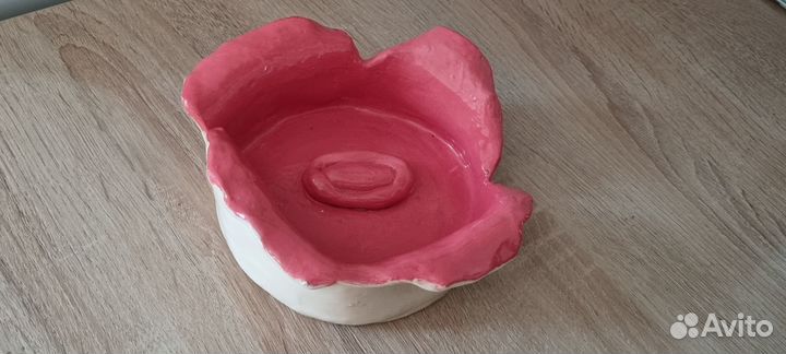 Продам вазу керамика, ручная, диам.13-14 см