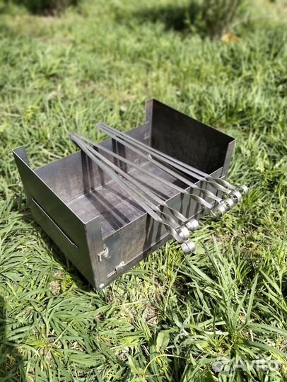 Мангал складной с шампурами