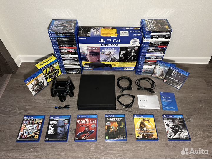 Sony PS4 Slim 500гб /Диски/400 Игр На 1 Год