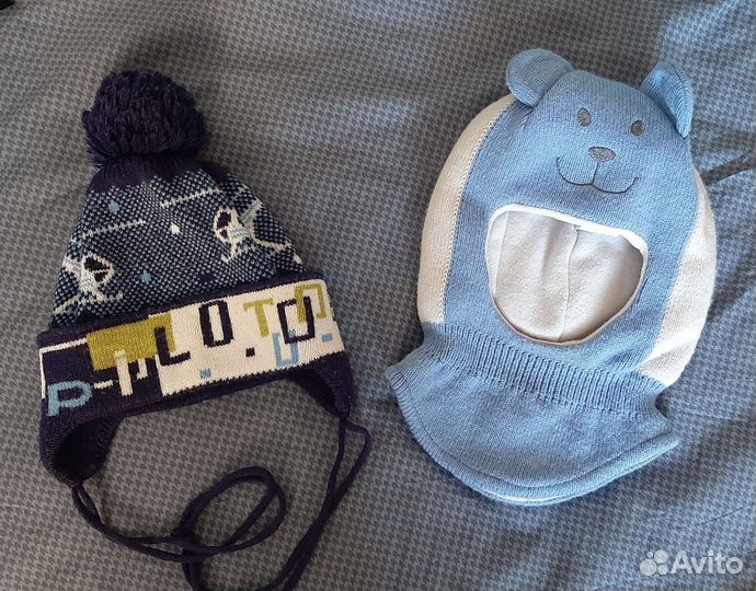 Шапки комплектом на возраст от 6 мес до 2 лет