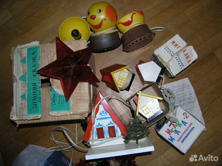 Гирлянды на ёлку, переключатели для них из СССР