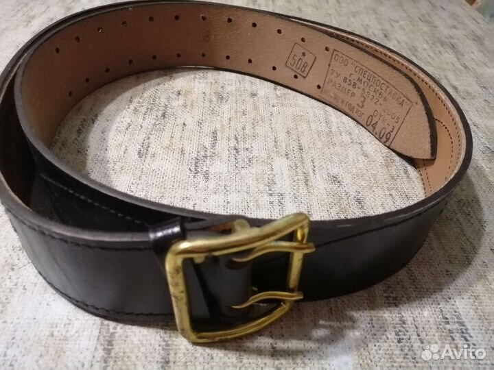 Ремень офицерский кожаный, новый, черного цвета