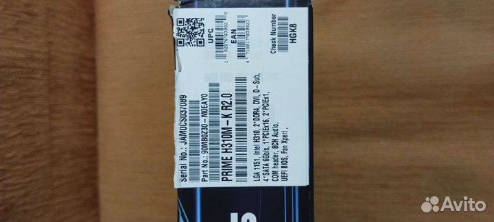 Материнская плата asus prime H310M-K R2.0