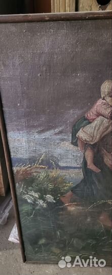 Винтажная картина маслом на холсте