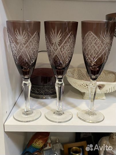 Фужеры марганцевое стекло СССР