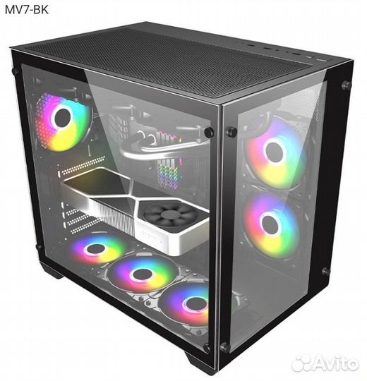 Корпус 1stplayer megaview MV7 Miditower Без бп чёр