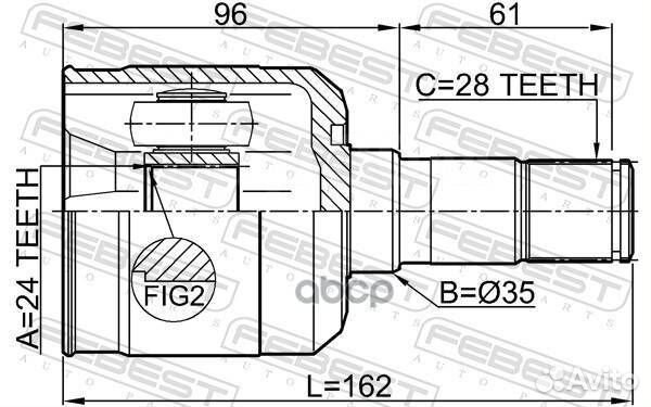 Шрус внутренний левый Mazda 323 BA 1994-1998