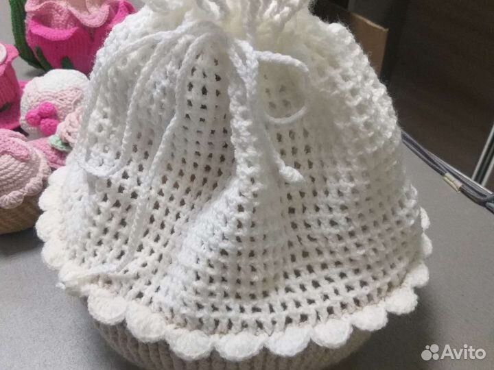 Вязанный чайный сервиз