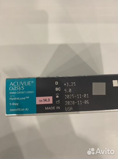 Линзы acuvue oasys 90 штук +3,25