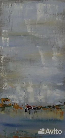 Маслом 100х50 авторская картина абстракция
