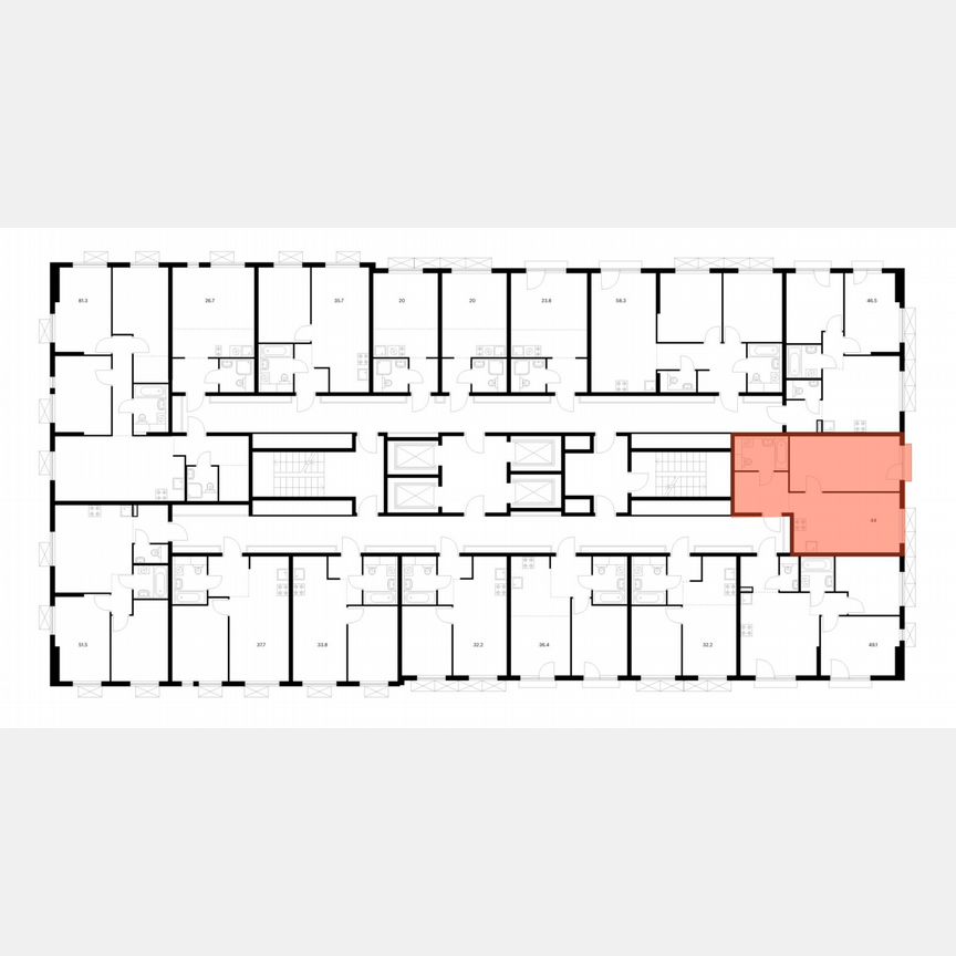 1-к. квартира, 44 м², 11/24 эт.