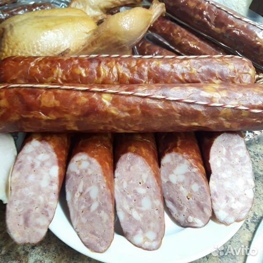 Колбаса домашняя, сыро копчёные продукты, г/п мясо