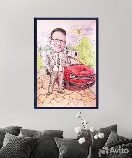 Шарж, Портрет с фото на заказ