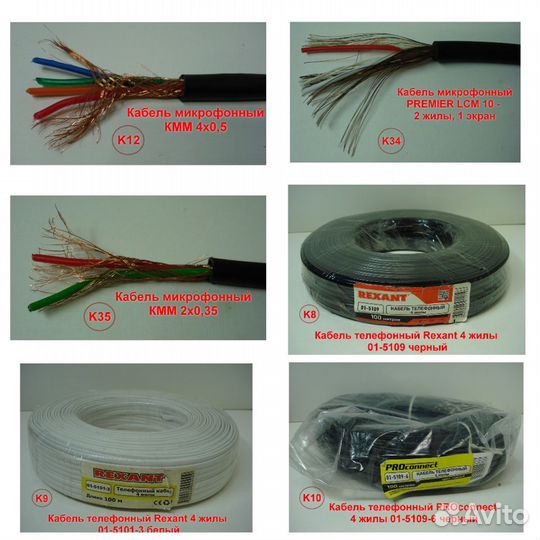 Кабель акуст, микрофон, видео, интернет, слаботоч