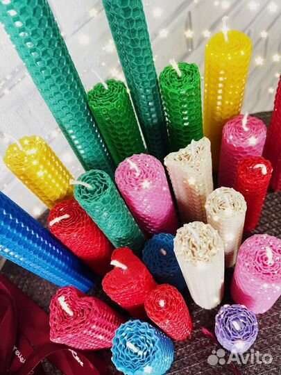 Свечи из вощины с травами и маслами