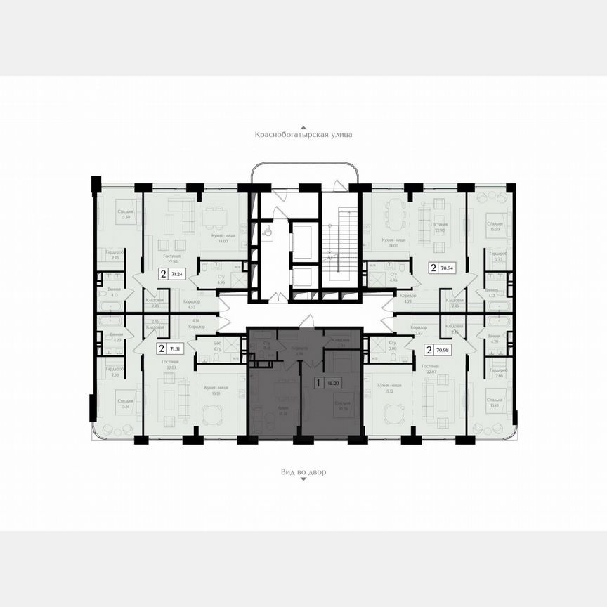 1-к. квартира, 48,2 м², 17/17 эт.