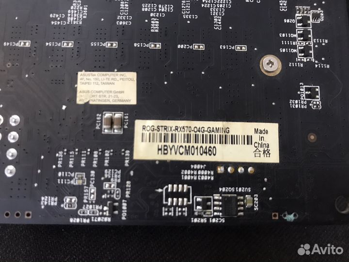 Видеокарта asus ROG strix RX 570 4GB