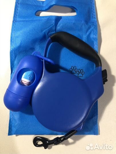 Поводок рулетка новая с контейнером и пакетами