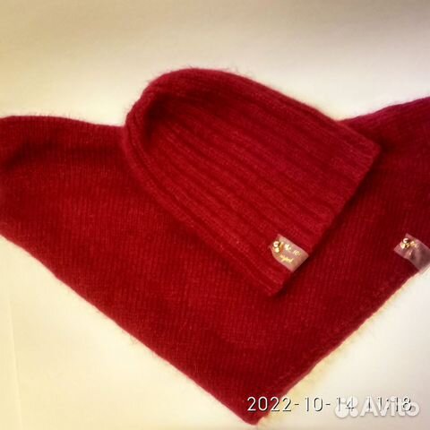 Шапка и косынка из пуха меха норки