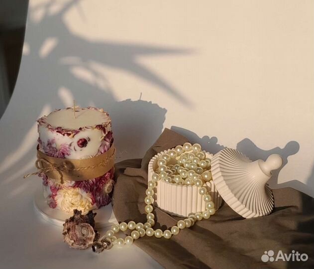 Ботанические соевые свечи с цветами