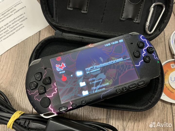 Sony PSP 3008 64gb 400+ игр коробка чек (комплект)