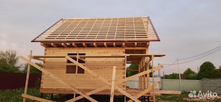Дом из бруса под усадку