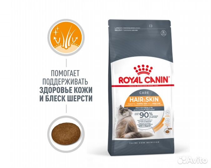 Корм для кошек Royal Canin Hair & Skin Care, 2кг