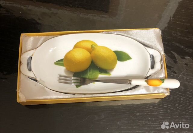 Блюдо для лимона с вилочкой