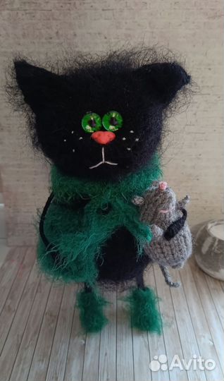 Кот, игрушка вязаная, подарок
