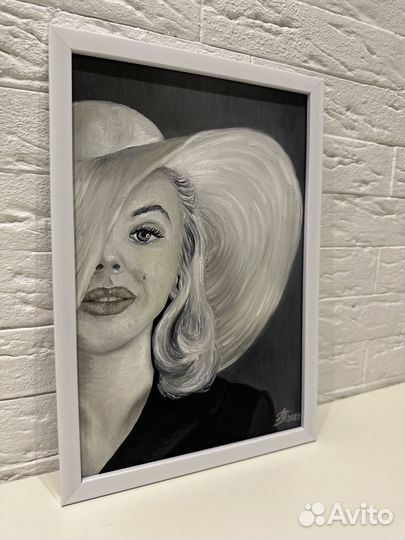 Мэрилин Монро картина маслом на оргалите 20/30