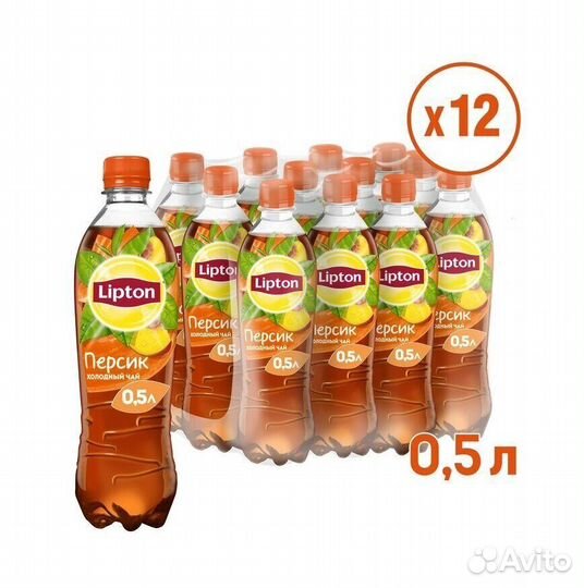 Холодный чай lipton персик 0,5л