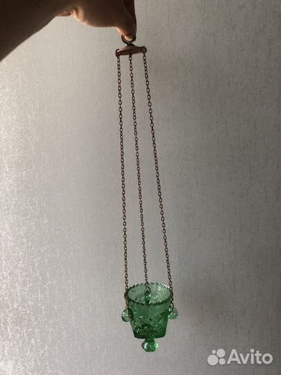 Лампада подвесная, стекло царское