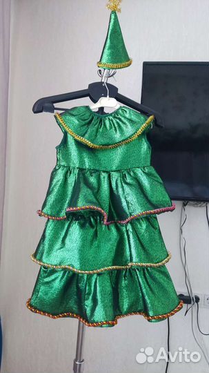 Новогодний костюм елочка для девочки р 110-116