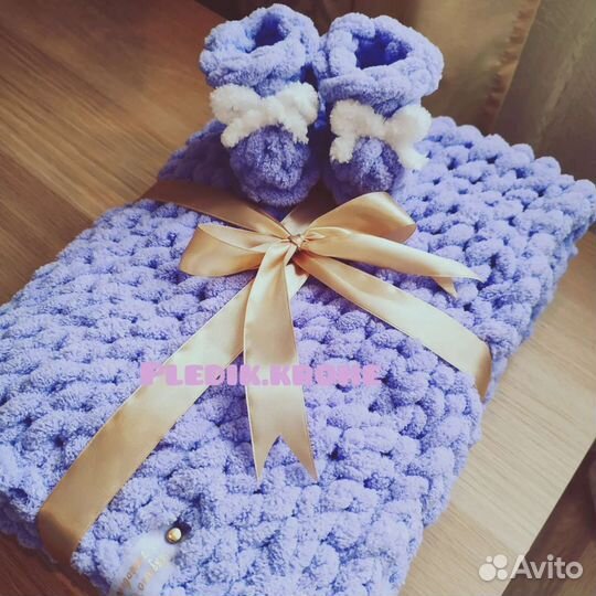 Плюшевый плед ручной работы