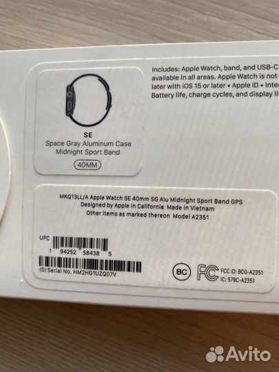 Часы apple watch se 40 mm