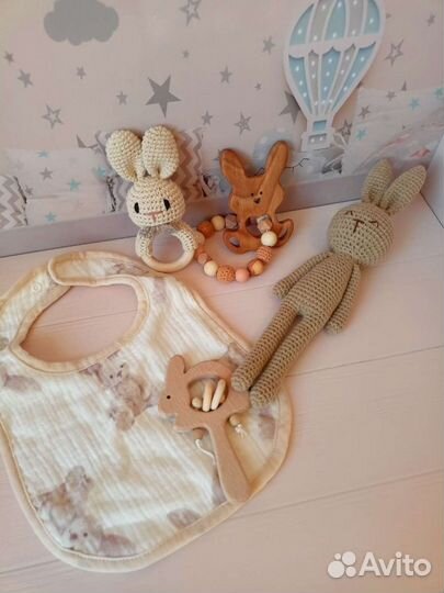 Подарочный набор для малыша, грызунки, амигуруми