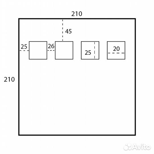 Пол 210х210см для палатки куб утепленный, универс