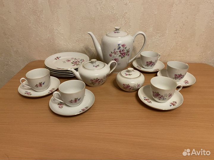 Винтажный чайный сервиз Weisswasser ГДР