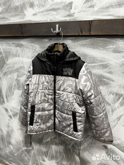 Пуховик Evisu Black-Grey Logo Over Оригинал