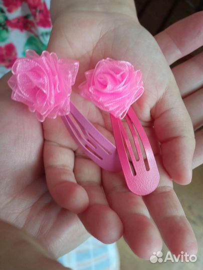 Заколочки розочки для волос. Бантики